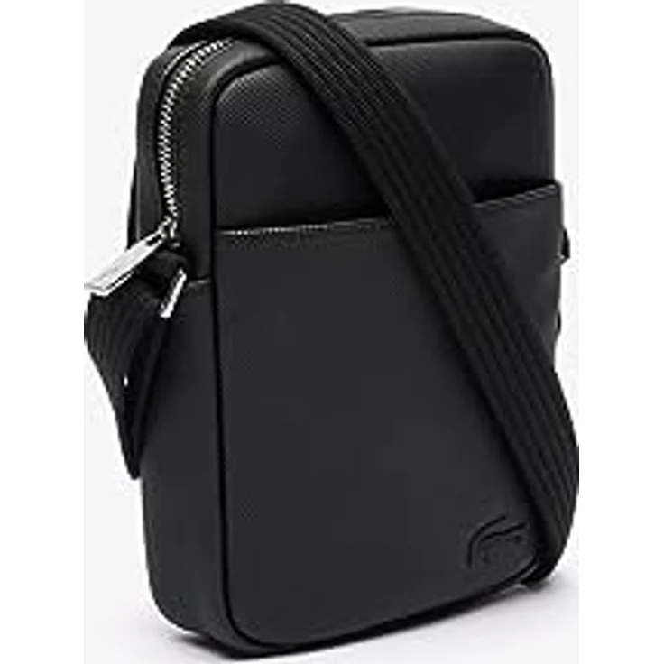 Lacoste Umhängetasche (1-tlg), recycelter Piqué-Canvas, verstellbarer Schultergurt, schwarz – Bild 2