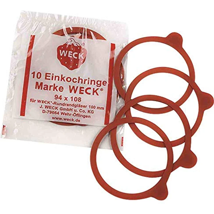 Axentia Weck Einmachgummi für Weckgläser, Silikon, Rot, 1 x 1 x 1 cm – Bild 2