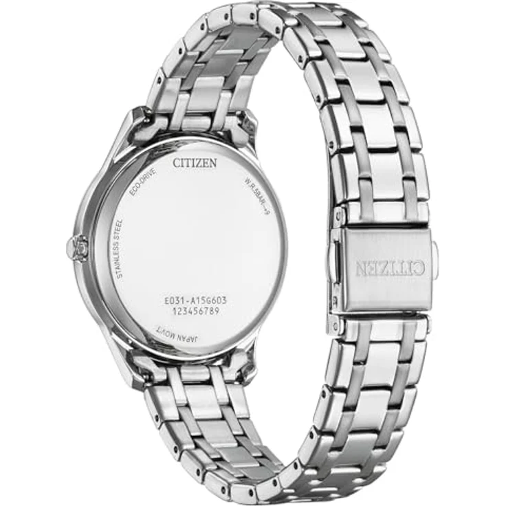 CITIZEN Watch EM0411-71X Solaruhr mit Silber Edelstahl Band, Rosa Zifferblatt – Bild 3