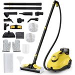 COSTWAY Dampfreiniger, 2000 W, 5 Bar, mit 1,8L Tank, bis 160 °C, Grau & Weiß/Gelb
