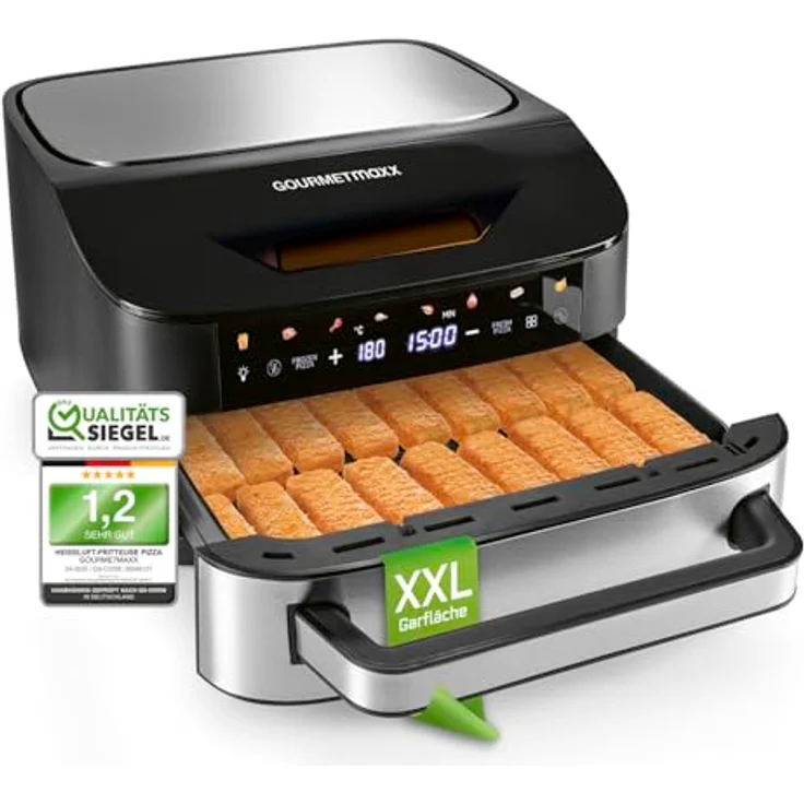 GOURMETmaxx AirGenius Heißluftfritteuse 7 L - XXL-Fritteuse mit 10 Programmen, Farbdisplay & Manuell, für max. 8 Personen – Bild 1