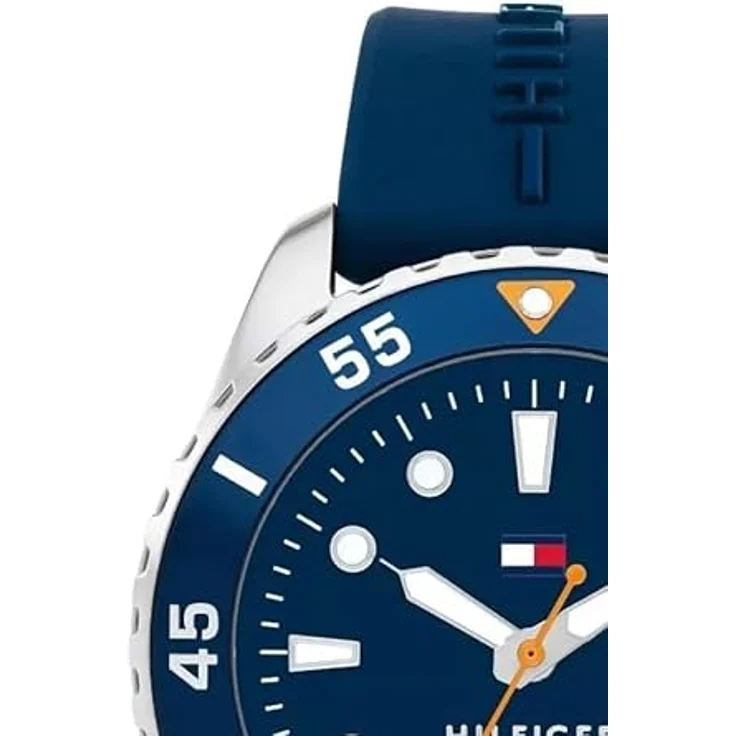 Tommy Hilfiger Quarzuhr KIDS 1720047, Armbanduhr für Mädchen und Jungen, analog, blau, silberfarben, wasserdicht bis 10 bar, Edelstahl-Gehäuse, Silikon-Armband – Bild 5