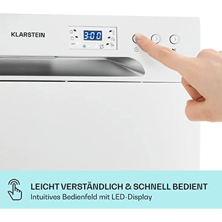 Klarstein Havasia UV 6 silber, Tischgeschirrspüler, E, Geräuschemissionsklasse C, Geräuschemissionen 49 Dezibel – Bild 7