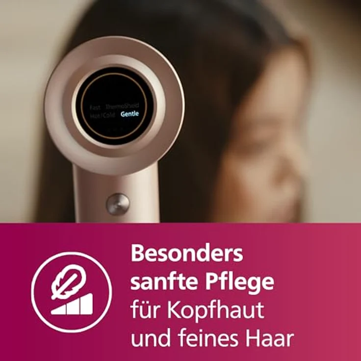 PHILIPS Hochgeschwindigkeits-Haartrockner Serie 8000, ThermoShield Advanced, Ionic, Kopfhautpflege, 1400 W, Rose Champagne, Modell BHD837/10 – Bild 5