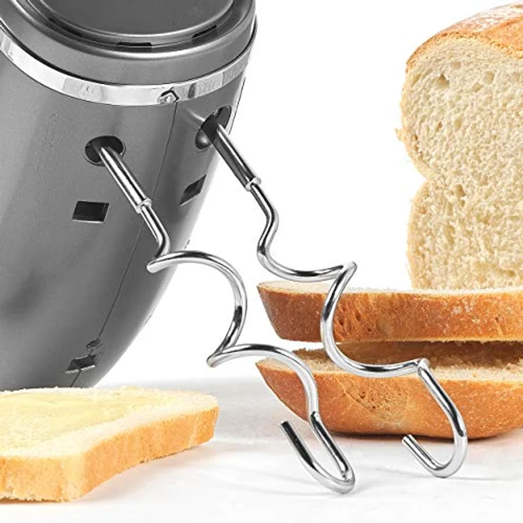Salter EK4249COSVDEEU10 Elektrischer Handmixer/Schneebesen - mit Rührbesen und Knethaken, 5 Geschwindigkeitsstufen und Turbomodus, Lebensmittel mixen/rühren/schlagen, Cosmos-Kollektion, grau, 300 W – Bild 4