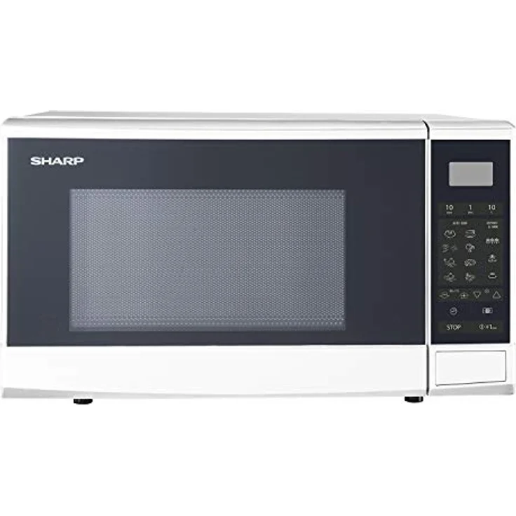 Sharp R270W Mikrowelle, Standgerät, 800W, Garraum 20 Liter, 10 Leistungsstufen, 8 Automatikprogramme, Touch, LED-Display, Auftauen, weiß – Bild 3