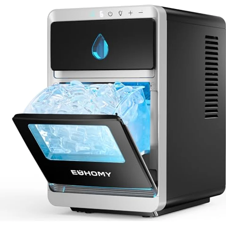 EUHOMY Tragbare LunaArc™ Crescent Eiswürfelmaschine, 1600 Stück/Tag, 12 Minuten Eisproduktion, automatische Tiefenreinigung, ideal für Whiskey/Kaffee/Softdrinks – Bild 1