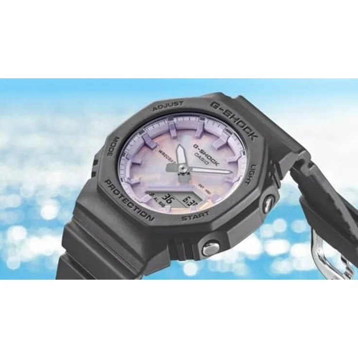 Casio G-Shock Damenuhr Ana-Digi Schwarz GMA-P2100PC-1AER, Kunststoffarmband mit Alarm, Stoppuhr und mehrfarbigem Zifferblatt – Bild 5