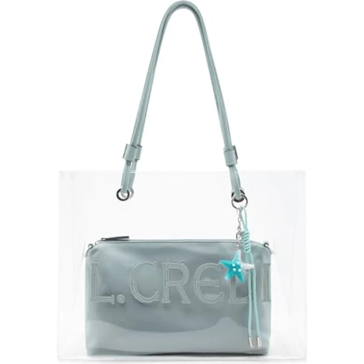 L.Credi Reja Shopper Tasche 37 cm, Schultertasche aus 100% Polyethylen, blau – Bild 1