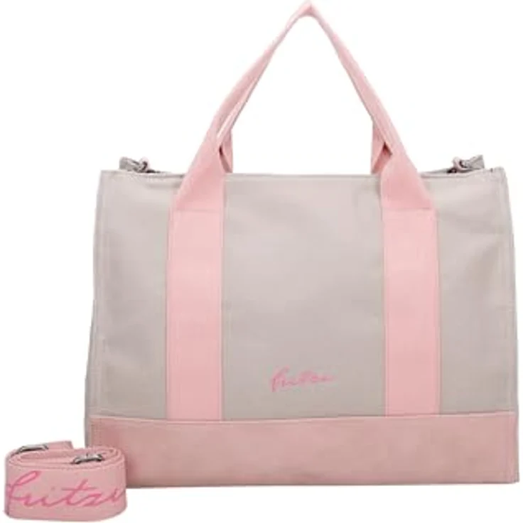 Fritzi aus Preußen, Handtasche, große Canvas Tasche 40 cm, abnehmbarer Schulterriemen, Beige – Bild 1