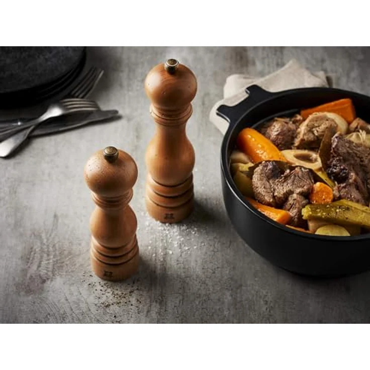 PEUGEOT Bistro Chef Salzmühle, 10 cm Edelstahl, präzises Mahlen mit stufenloser Körnungseinstellung – Bild 2