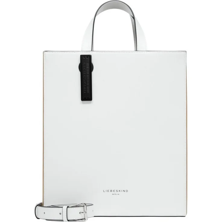 Liebeskind Berlin Shopper, Handtasche Bag Ladies, Zertifiziert nach LWG, Leder, offwhite, Logoprägung, mit Schulterriemen