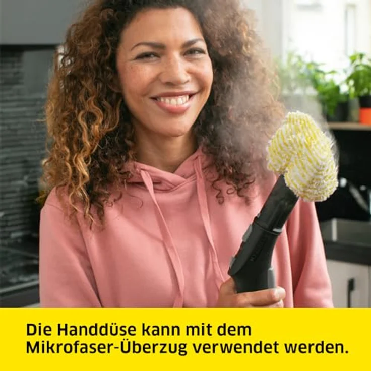 Kärcher Dampfreiniger SC 3 EasyFix, Dampfdruck: max. 3,5 bar, Aufheizzeit: 30 s, Leistung: 1.900 W, Flächenleistung: 75 m², Tank: 1 l, mit Entkalkungskartusche, Bodenreinigungsset und Düsen, Weiss – Bild 4