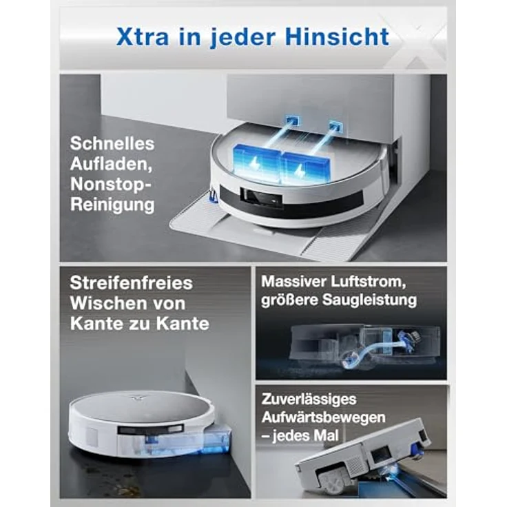 ECOVACS DEEBOT X11 PRO OMNI, 110 W Saug- und Wischroboter mit Beutel, PowerBoost, OZMO ROLLER 2.0, AIVI 3D Navigation – Bild 2