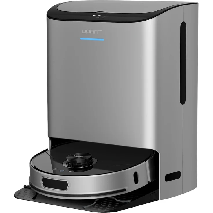 UWANT Saugroboter Reinigungsroboter U200 Pro mit Wischfunktion + Lade-/Reinigungsstation, grau