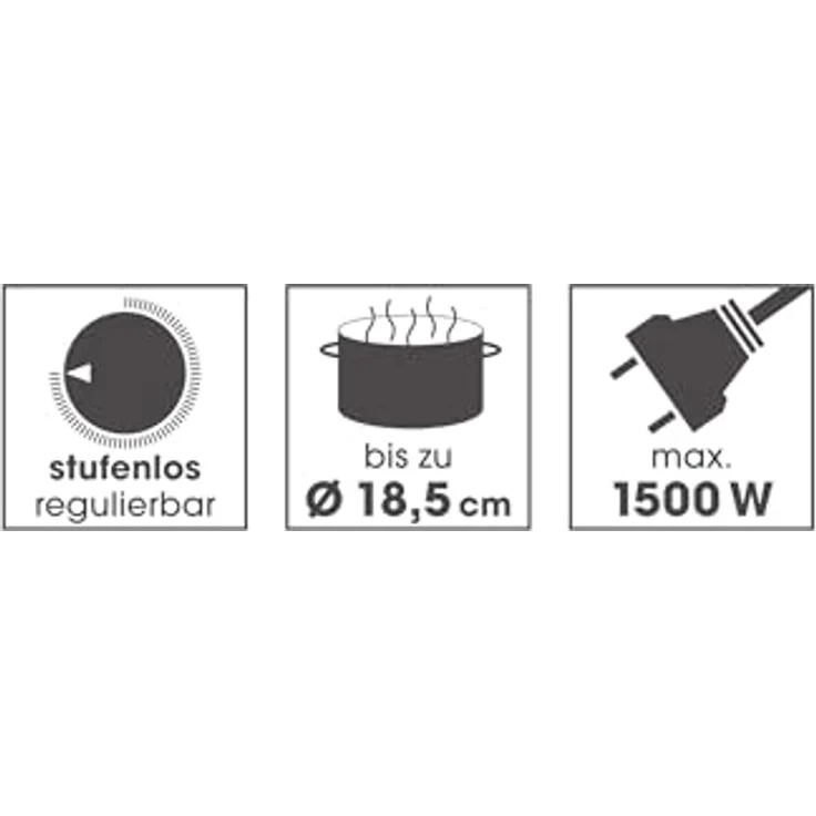 GOURMETmaxx Elektrische Kompakt-Herdplatte | 1500W, Stufenlose Temperaturregulierung, Integrierter Thermostat, Kontrollleuchte | Ideal für Camping, Büro & kleine Küchen | Für Töpfe bis 18,5 cm – Bild 4