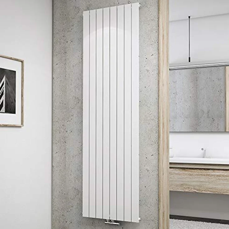 Schulte Design-Heizkörper Aachen, 200 x 61 cm, 1502 Watt Leistung, alpin-weiß, Wohnraum-Heizkörper für Zweirohr-Systeme – Bild 1