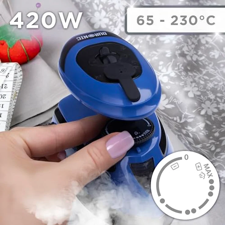 Duronic SI4 BB Mini Reise-Dampfbügeleisen, 420W, 30 ml Wassertank, Blau-Schwarz, variabel von 65 bis 230°C – Bild 3