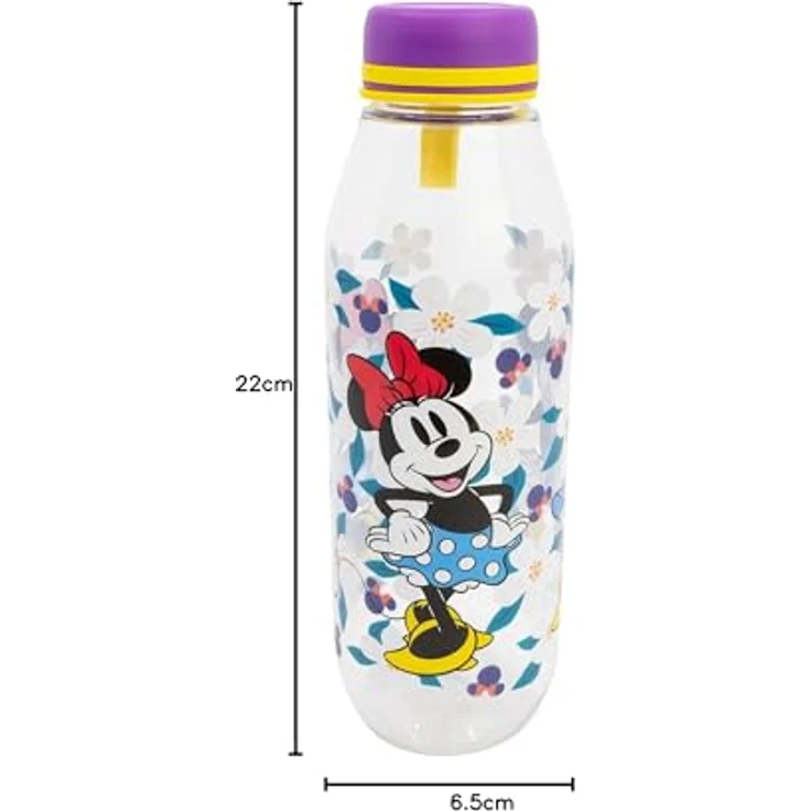 Disney Minnie Mouse Trinkflasche 650 ml, Mehrfarbig, Ecozen Wasserflasche für Schule, Sport und Ausflüge mit Trageschlaufe – Bild 5