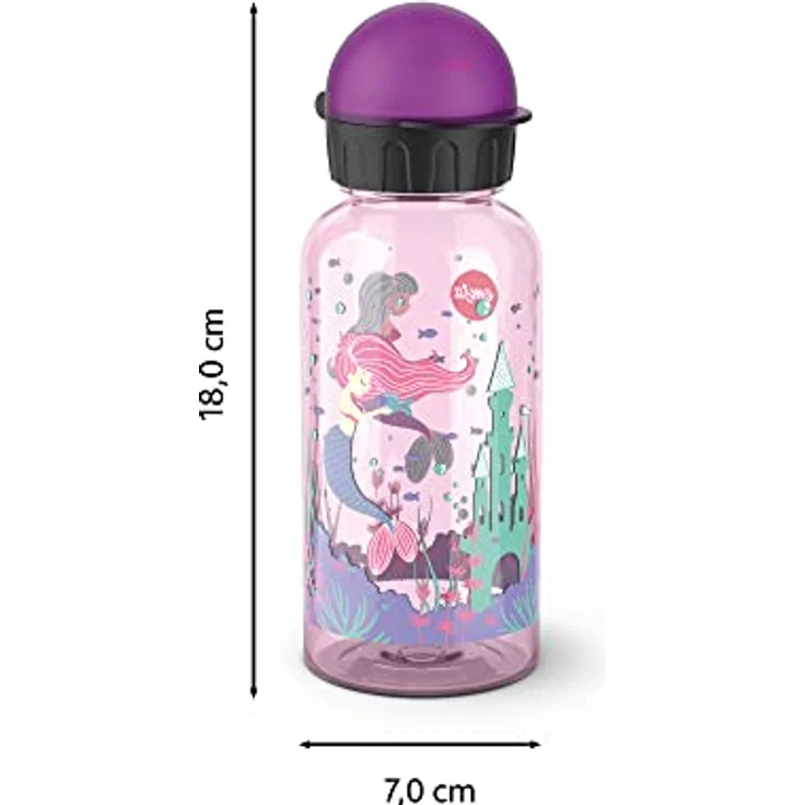 Emsa Trinkflasche Kids Tritan Meerjungfrau, 0.4 L, 100% auslaufsicher, spülmaschinenfest, in buntem Design – Bild 3