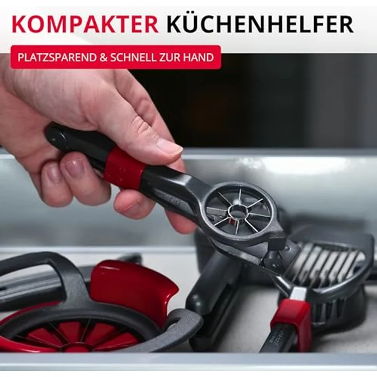 WESTMARK Radieschenverzierer Decoretto Black Edition, ergonomischer Gemüseschneider mit extra-scharfen Edelstahlklingen, Anthrazit – Bild 8