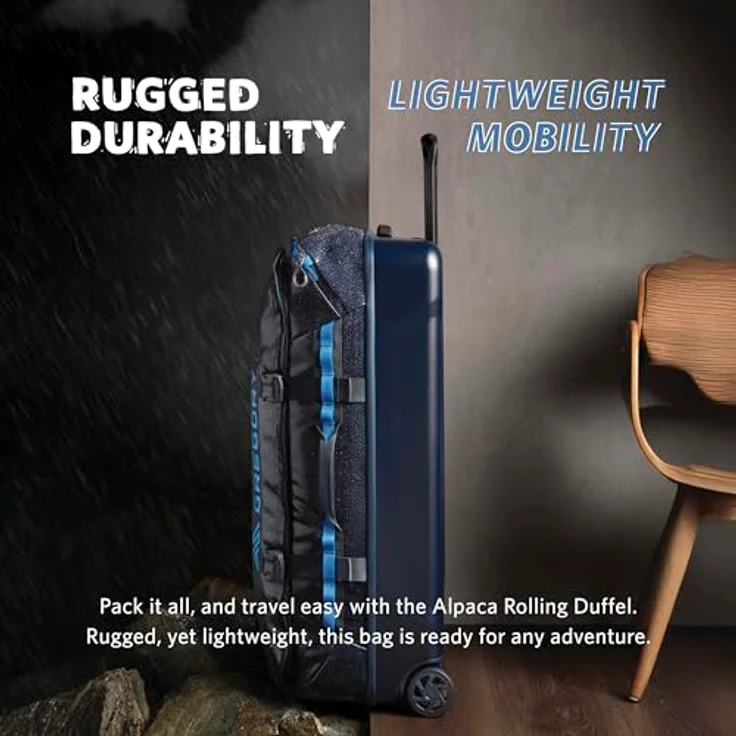 Gregory Alpaca Wheeled Duffel, Koffer für Reisende mit 40 l Volumen, Schwarz, interne Trennwände für optimales Packen – Bild 14