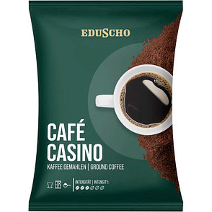 EDUSCHO cafe casino, gemahlener Kaffee aus Arabica- und Robustabohnen, 80 Portionsbeutel à 60 g, mild-aromatisch