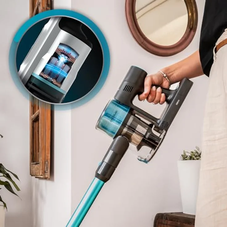 Cecotec Conga Rockstar P50, Kabelloser Staubsauger mit BLDC-Motor, 265W, 80AW, 20000Pa, 1200ml Behälter, 3 Modi, Antiverwicklungs-Mixbürste, LED-Licht, reinigt 120m² – Bild 4