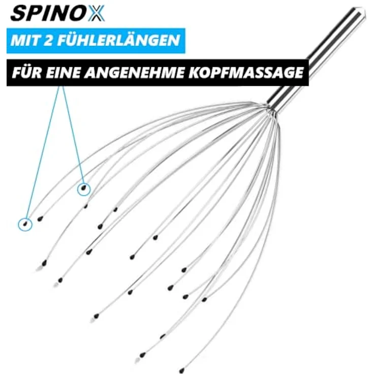 MAVURA SPINOX Kopfmassagegerät Krauler Spinne + Gratis Rückenkratzer [2teilig] [DAS ORIGINAL] – Bild 2