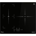 KKT KOLBE Induktionskochfeld 60 cm Autark 7,4 kW 3 Zonen 9 Stufen Rahmenlos Schnellaufheizung Touch Slider Timer Topferkennung in Schwarz (IND5903SP)