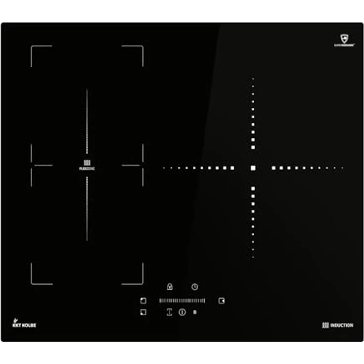 KKT KOLBE Induktionskochfeld 60 cm Autark 7,4 kW 3 Zonen 9 Stufen Rahmenlos Schnellaufheizung Touch Slider Timer Topferkennung in Schwarz (IND5903SP) – Bild 1