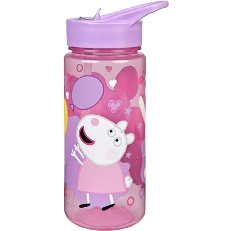 Peppa Pig Trinkflasche, 500 ml Getränkehalter für Schule und Freizeit, rosa – Bild 3