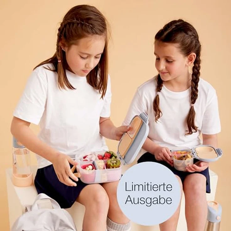 B.Box Snackbox Midnight, Auslaufsichere Lunchbox mit zwei Fächern, Blau – Bild 7