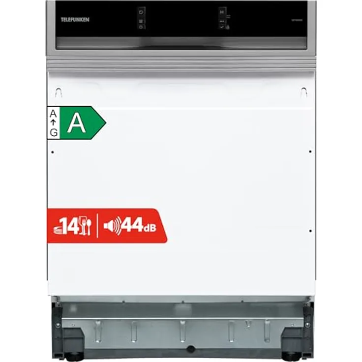 Telefunken Geschirrspüler GET6014AI, teilintegrierbar, 60 cm, 14 Gedecke, 9 Programme, AquaStop, energieeffizient A, leise mit 44 dB