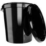 Eimer mit Deckel 30 Liter Made in Germany - lebensmittelecht, stabil, luftdicht - Vorratseimer für Aufbewahrung von Lebensmittel, Büromaterial, Kinderzimmer, Haushalt, Werkstatt, Gastronomie Schwarz