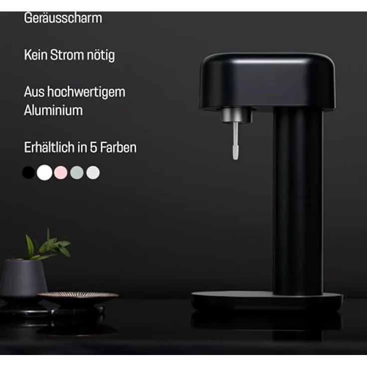 Mysoda Ruby Wassersprudler, inkl. 2 PET-Flaschen, 1 Kohlensäure-Zylinder, Aluminium, weiß – Bild 4