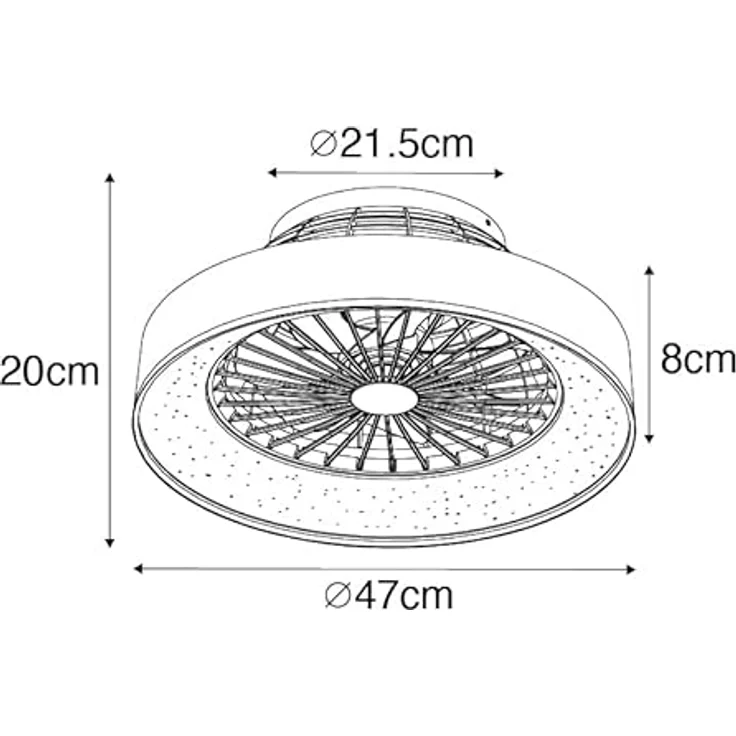 QAZQA Deckenventilator Emily, 47 cm, weiß, inkl. LED dimmbar mit Fernbedienung – Bild 4