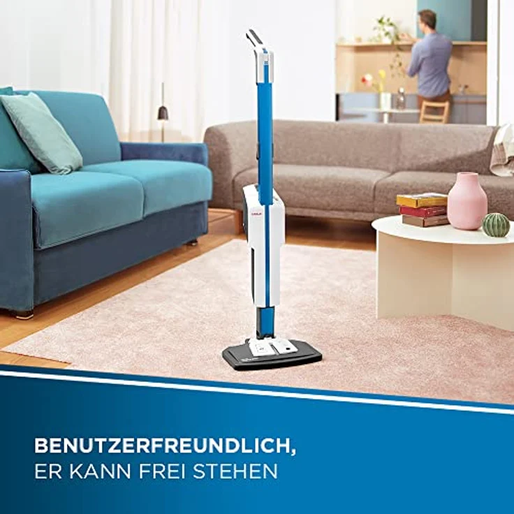 Polti PTEU0305 Vaporetto SV620 Style Dampfreiniger 1500 Watt, 20 sek Aufheizzeit, blau-weiß – Bild 5