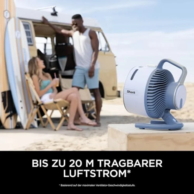 Shark FlexBreeze HydroGo, Starker Ventilator mit Sprühnebel für drinnen & draußen, leise, tragbar, kabellos und kabelgebunden, 5 Geschwindigkeiten, anthrazit, Modell FA050EUBL – Bild 4