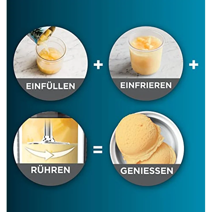 Ninja NC300EU Creami Eismaschine, mit Kompressor, 800 Watt, 1,4 Liter, für Milchshakes, Sorbets, Softeis, schwarz, silber – Bild 3