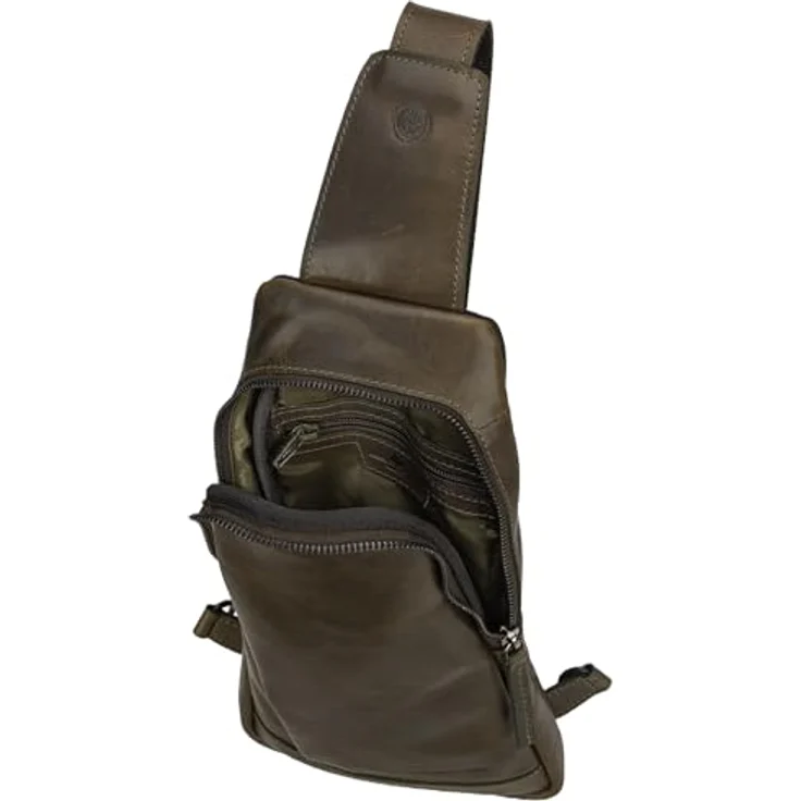 Greenburry Newport Umhängetasche aus 100% Leder, 33 cm, grün – Bild 5