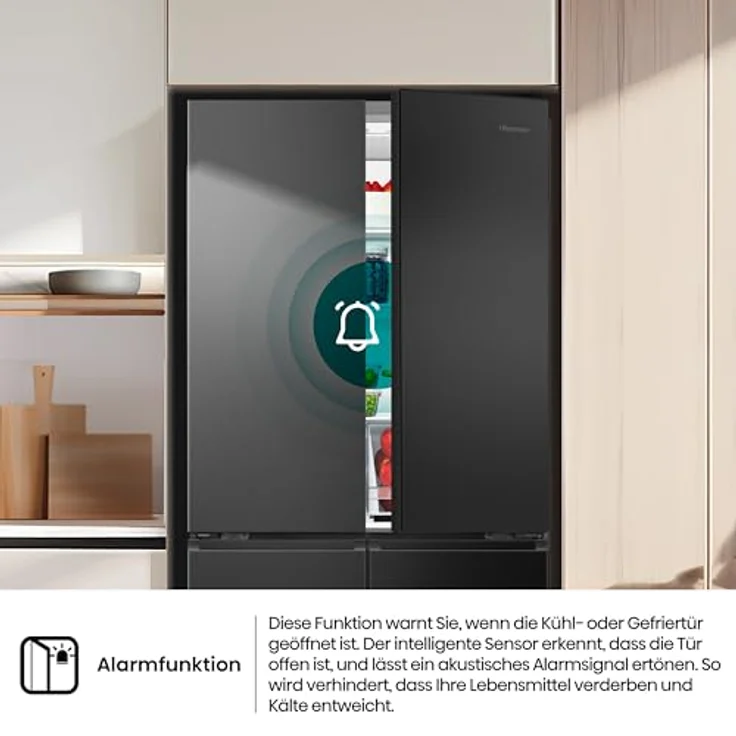 Hisense RQ5P470SAFD, Kühl-/Gefrierkombination mit Flügeltüren, 483 Liter, NoFrost Plus, Schwarz, Triple Zone und Smart Connectivity – Bild 17