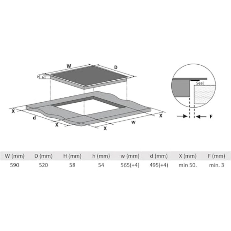 KKT KOLBE Backofen und Induktionskochfeld SET8017IH859ED, eingebaut, mit SensorTouch, Katalysereinigung, Dampf-Clean und 7000W Leistung – Bild 7