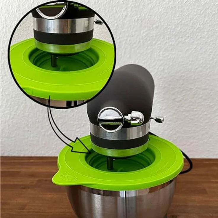 Frischhaltedeckel Überzieher Rührschüssel Silikon Deckel spülmaschinenfest | Zubehör kompatibel mit KitchenAid* Rührschüsseldeckel mit Airlock-Ventil für 3l 4,3l 4,8l Schüssel Kochen Backen – Bild 2