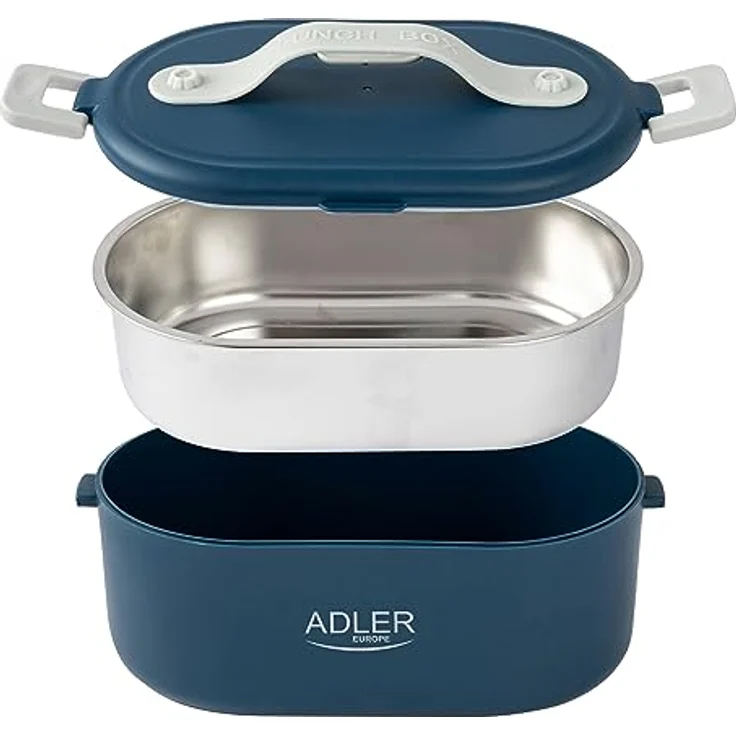 Adler Europe AD 4505 Elektrische Lunchbox Lebensmittelbehälter 0,8 Liter, hält Mahlzeiten bis zu 70 °C warm, 45–55 W, (Blau) – Bild 3