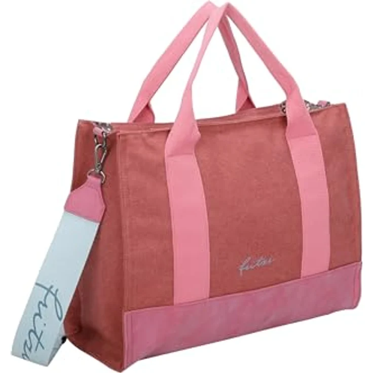 Fritzi aus Preußen Handtasche, Canvas Handtasche 40 cm, Braun, abnehmbarer Schulterriemen für Crossbody-Trageweise – Bild 4