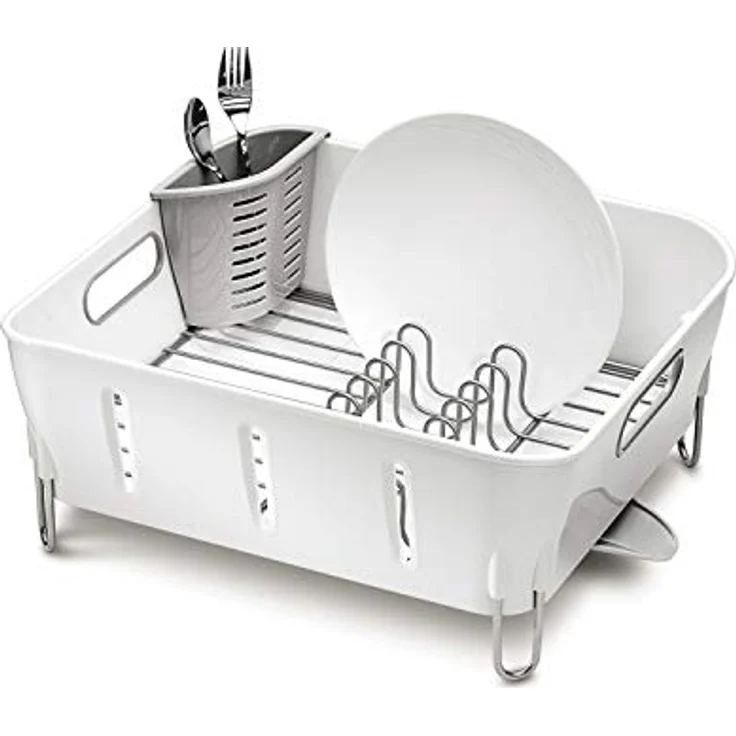 simplehuman KT1104 kompaktes Abtropfgestell, weißer Kunststoff, 5 Jahre Garantie – Bild 1