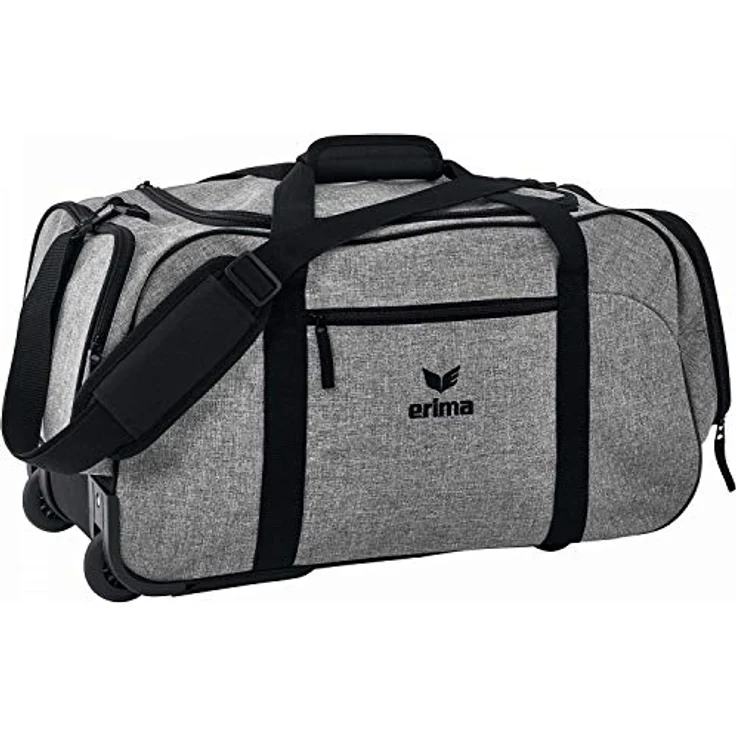 ERIMA Travel Line Koffer, 55 cm, 50 Liter, Grau Melange/Schwarz – Bild 2