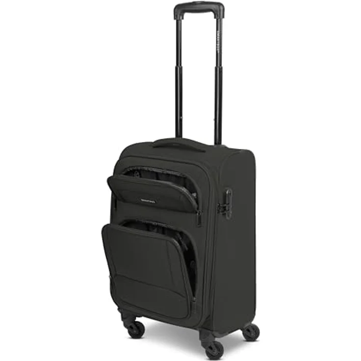 SMARTBOX Weichgepäck Kabinen-Koffer für Damen & Herren | Kleiner Cabin-Trolley 36 x 23 x 57 cm | 4 Rollen & Zahlenschloss | erweiterbar mit Dehnfalte | leichte 2,6 kg (Edition 04) – Bild 3