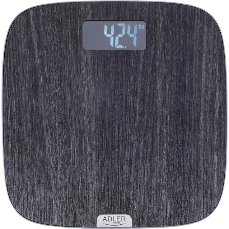 Adler Personenwaage AD 8192, Badezimmerwaage, 180 kg, LCD, Anti Rutsch Oberfläche, grau
